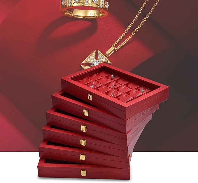 Oirlv Luxury Leather Rings Earrings Organizer Tray - Image 4