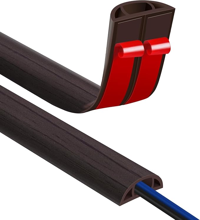 Floor Cord Covers for Wires 3.3FT Cable Hider Wire Cover Self Adhesive Cord by JAHOMFAI