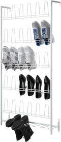 MyGift Modern Matte White Metal Wall shoe Rack in Closet, Mudroom and Entryway by MyGiftHome