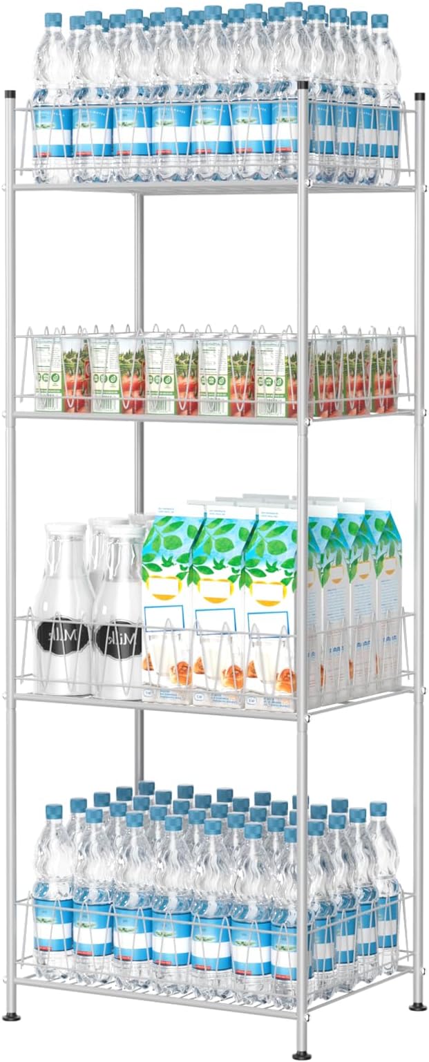 smusei 4 Tier Water Bottle Storage Rack Metal Water Bottle Organizer by smusei