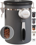 Veken Coffee Canister with Window, Airtight Stainless Steel Kitchen Food by Veken