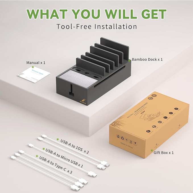 Pezin & Hulin Natural Bamboo Cable Management Box, Wire Organizers - Image 2