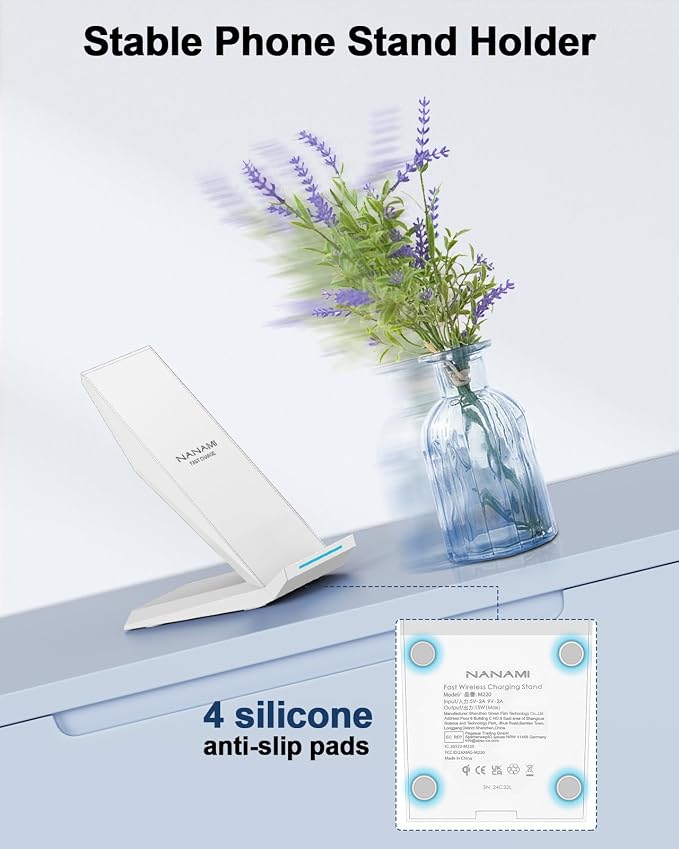 NANAMI Fast Wireless Charger, Qi Certified Charging Stand 7.5W - Image 7
