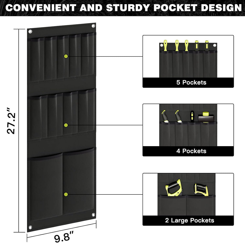Power Tool Organizer Cart with Charging Station, 8 Drills, Black