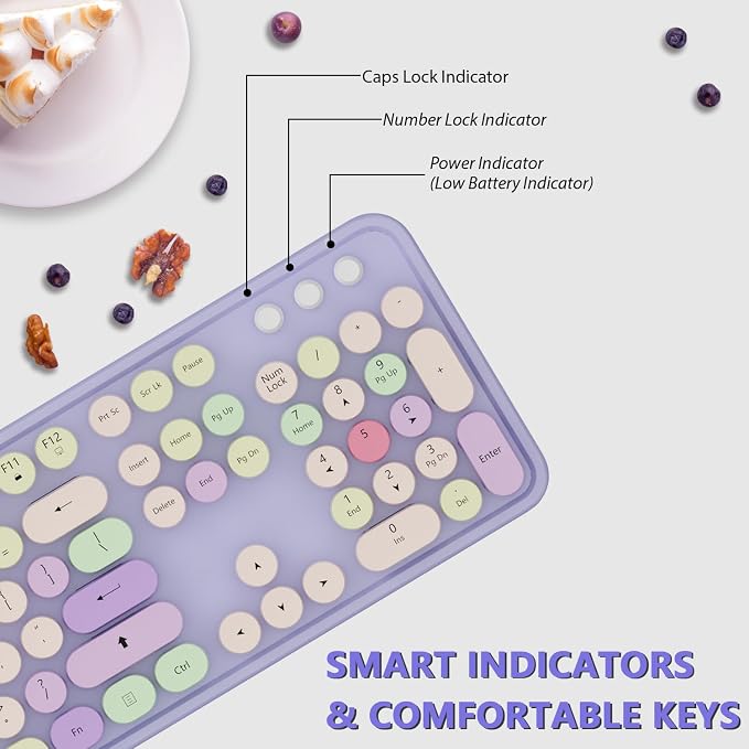 Wireless Typewriter Keyboard and Mouse - Image 3
