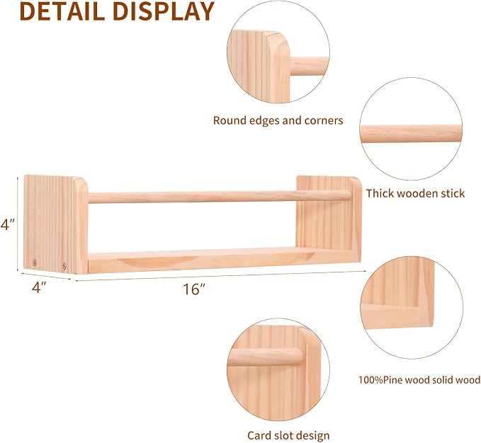 Set of 4 Wall-Mounted Kids Bookshelf - Image 5