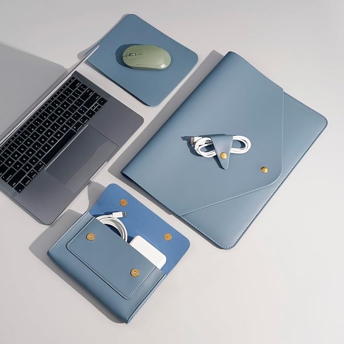 PU Leather Laptop Sleeve 16 Inch Compatible - Image 3