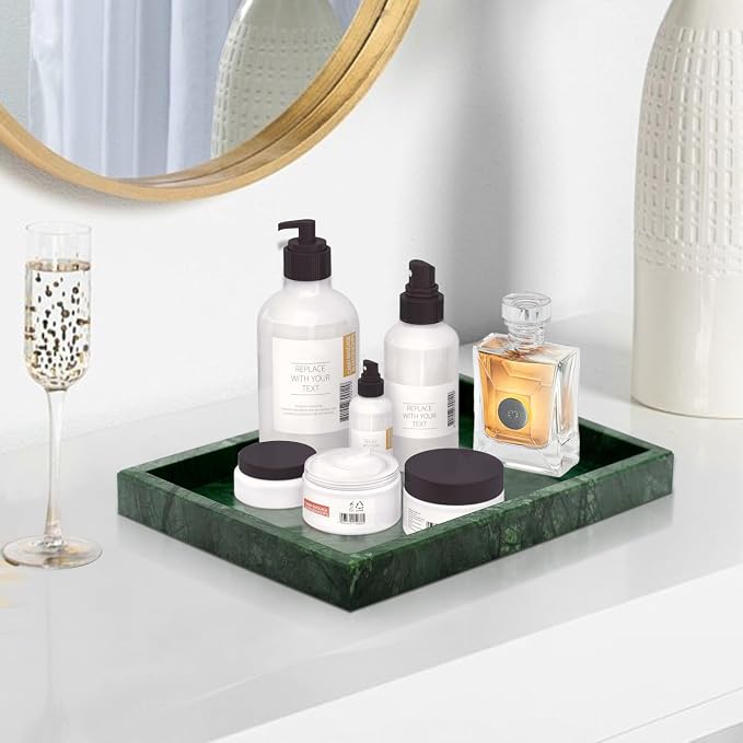 Green Marble Tray, Pure Natural Vanity Tray, Marble Trays - Image 4