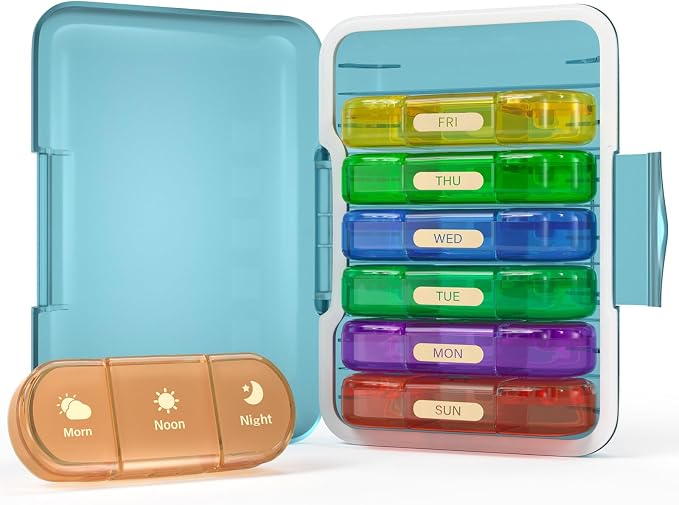 Weekly Pill Organizer 3X a Day, 7 Day Pill Box 3 Times, Portable - Image 8