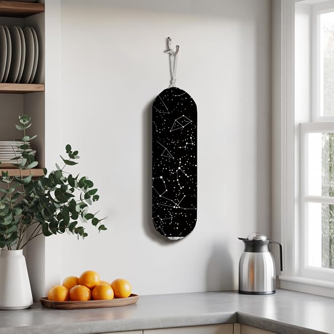 Constellation Stars Plastic Bag Holder, Astrology Reusable Grocery Garbage Bags - Image 5
