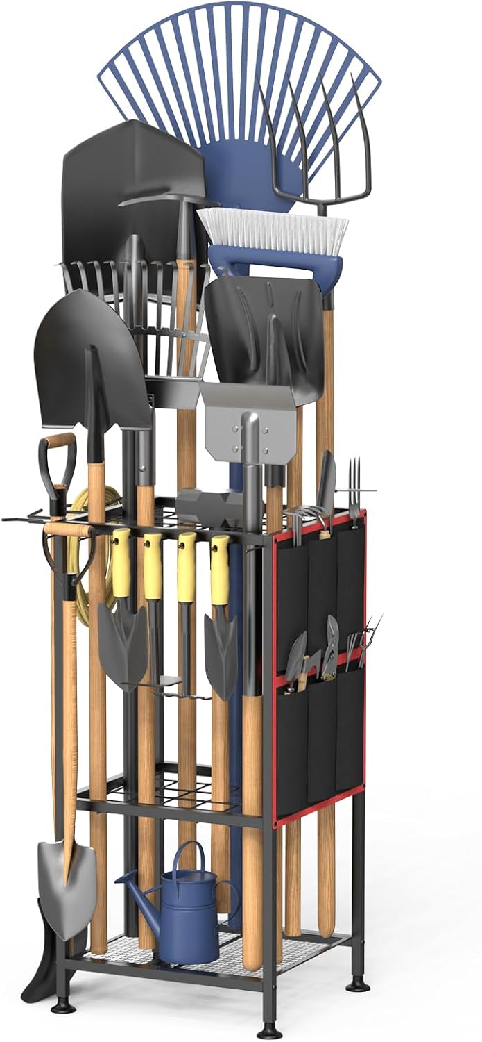 Garden Tool Organizer,Metal Yard Tool Organizer,Holds 50 Long-Handled