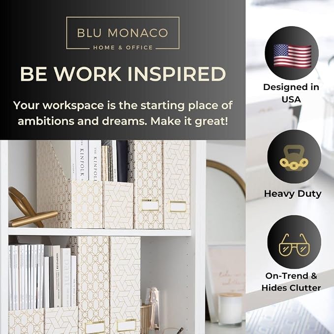 BLU MONACO Decorative Foldable Magazine Storage Boxes - Image 2