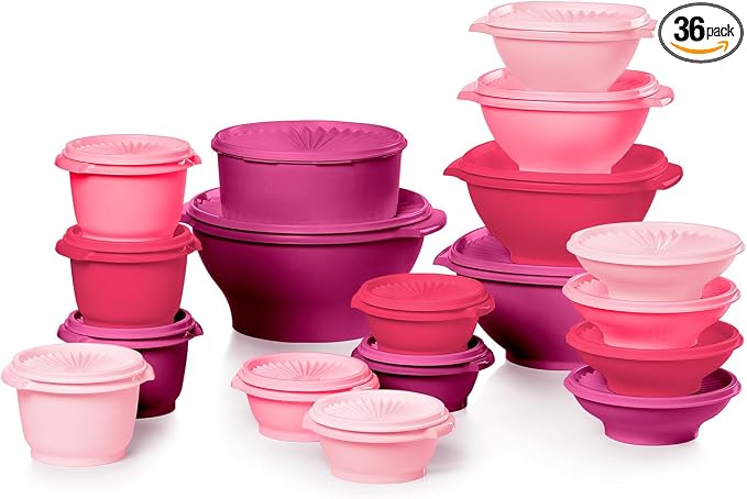 Tupperware Heritage Collection, New 36 Piece Food Storage Container Set in by Tupperware