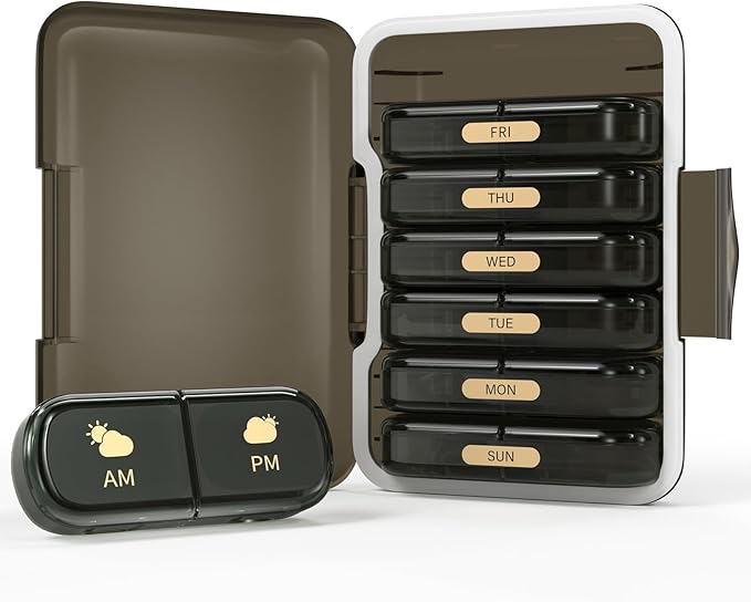 Weekly Pill Organizer 2 Times a Day, 7 Day Pill Box 2 Times, Portable - Image 8