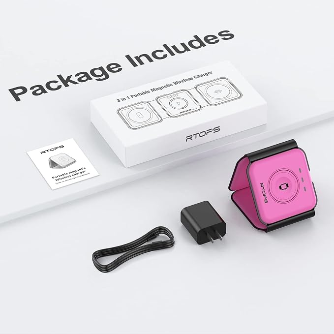 Wireless Charger 3 in 1, RTOPS Magnetic Travel Wireless Charging Station - Image 7