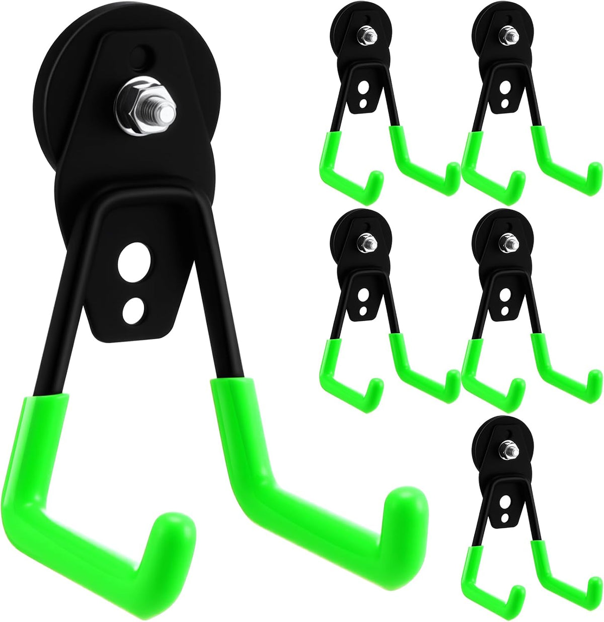 Landhoow 6 Pcs Large Magnetic Hooks Heavy Duty Magnet Hooks, Green