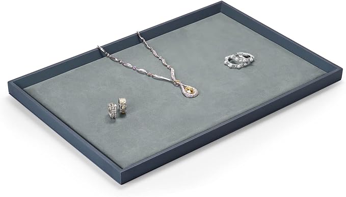 Oirlv Premium Leather Flat Jewelry Tray Jewelry Display Organizer Plate - Image 8