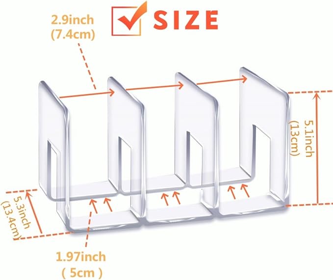 LUGUNU Acrylic Clear Purse Divider Organizer Clear Desk File Sorter Divider - Image 5