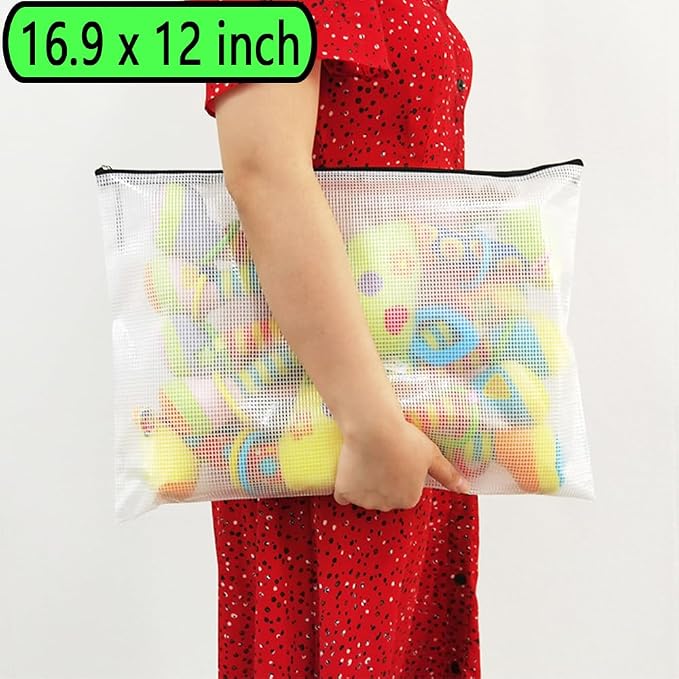 AUSTARK 20 Pcs Zipper File Bags, Plastic Mesh Pouch, Board Game Storage Bag - Image 4