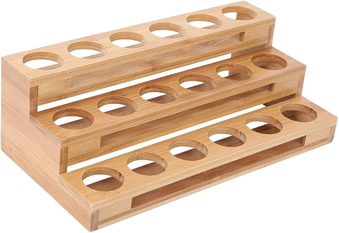 3 Tier Essential Oil Holder Stand, 1.4in Hole Diameter Wood Cosmetic Storage by Unknown