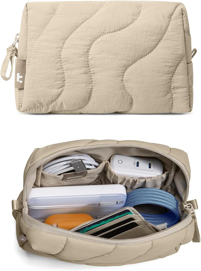 tomtoc Electronics Organizer Travel Case, Soft Puffy Organizer Bag Birthday by tomtoc