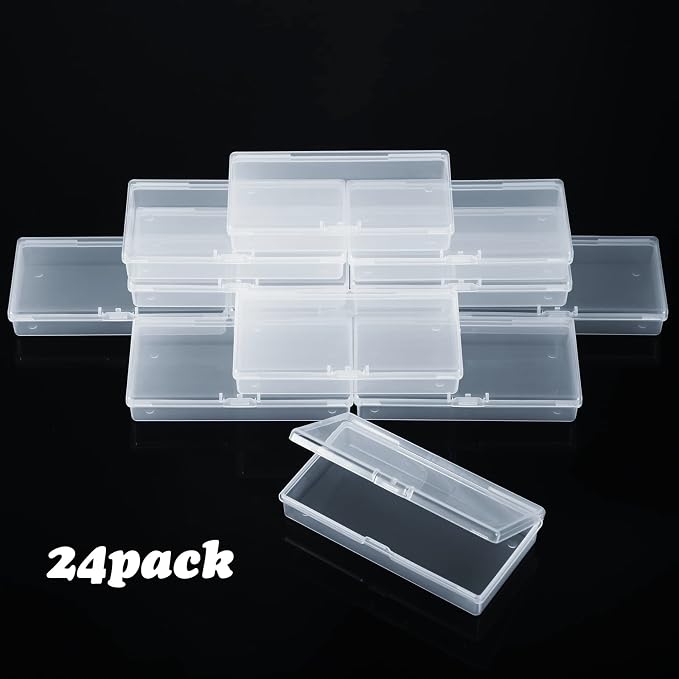 SATINIOR 24 Packs Small Clear Plastic Beads Storage Containers Box - Image 7