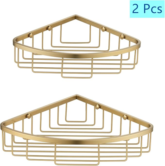 [2 Pack Bathroom Corner Shower Caddy Shelf Organizer, SUS304 Stainless Steel - Image 2
