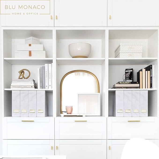BLU MONACO Set of 4 Magazine Holders | White Marble Design - Image 2