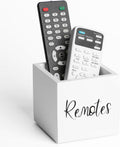 LBEMEY Wood Remote Control Holder, TV Remote Control Organizer for