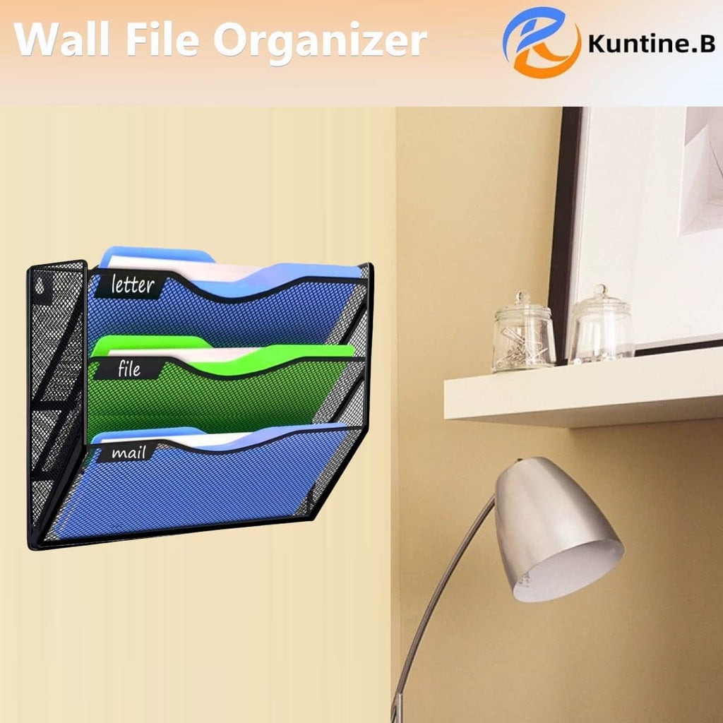 Kuntine.B Wall File Organizer Office Hanging Magazine Holder Wall File