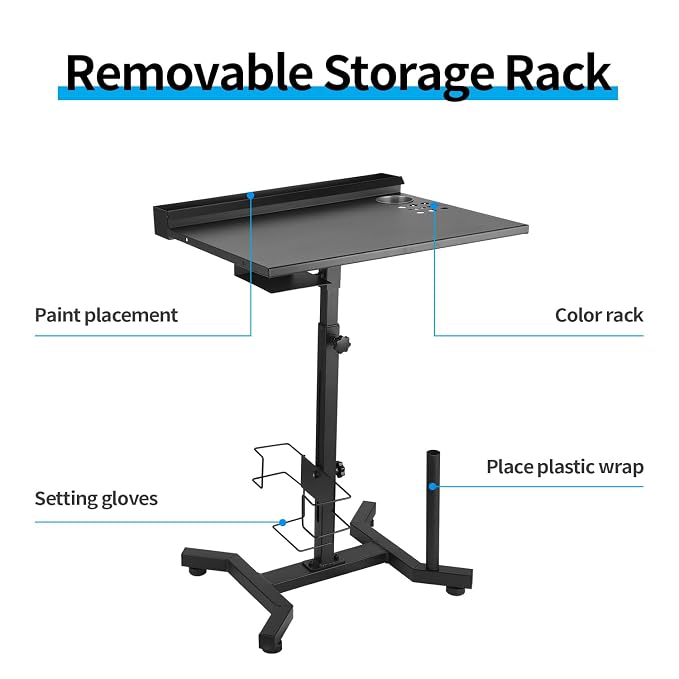 Tattoo Work Station Tattoo Salon Tray Cart Portable Work Table - Image 3