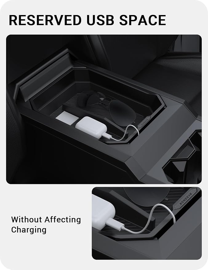 BASENOR 2024 2025 Tesla Cybertruck Center Console Organizer Tray Armrest - Image 5