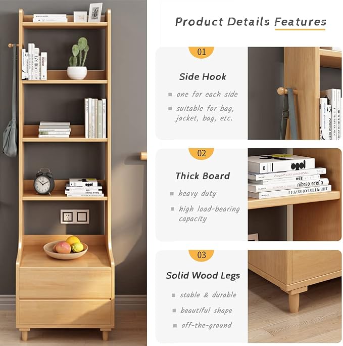 IOTXY Oak Bedside Table Bookshelf - Image 5