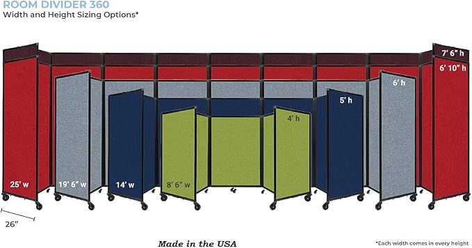 Versare Room Divider 360 Portable Wall Partition | Folding Panels | Large - Image 6