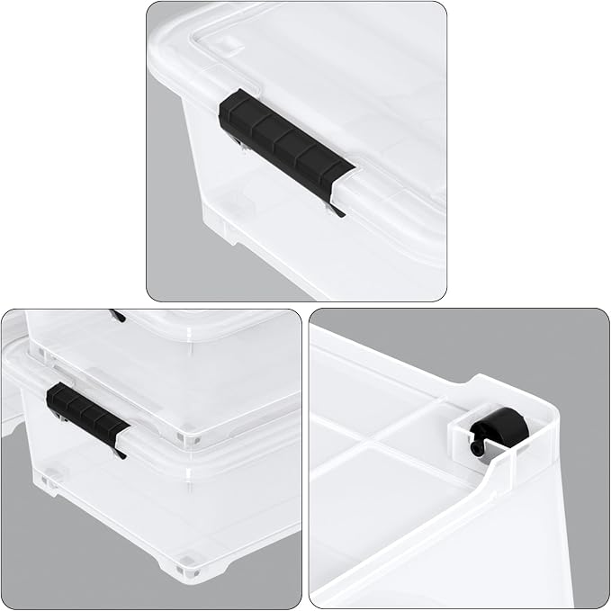 3-Pack 50 L Plastic Under Bed Storage - Image 3