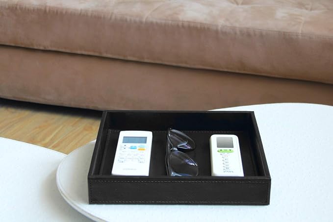 Vixdonos Valet Tray Nightstand Organizer Leather Catchall Tray - Image 5