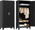 71" Tall Metal Wardrobe Closet by LCAOPC