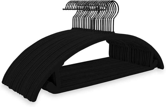 MIZGI Premium Velvet Hangers 60 Pack Heavyduty- Non Slip No Shoulder Bump Suit by MIZGI
