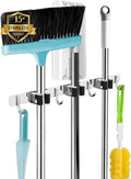 3 Racks and 4 Hooks Broom and Mop Holder Wall Mounted Garage Organizer Storage by AceMining