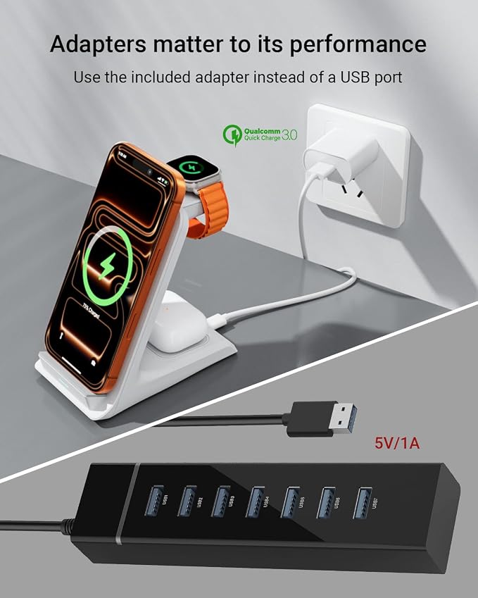 Wireless Charger for Thick Cases of 10MM/Otterbox/for Popsocket, 3 in 1 - Image 4