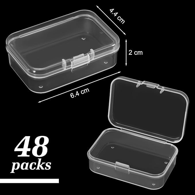 SATINIOR 48 Packs Clear Small Plastic Containers Transparent Storage Box - Image 2