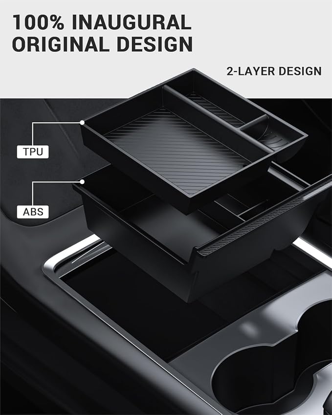 BASENOR 2021-2024 Tesla Model Y/3 Center Console Organizer Tray Console Hidden - Image 4