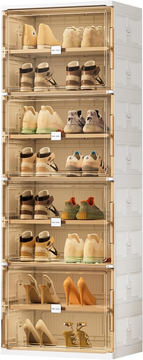 JEKO&JEKO 8 Tiers Foldable Shoe Rack Organizer Cabinet by JEKOJEKO