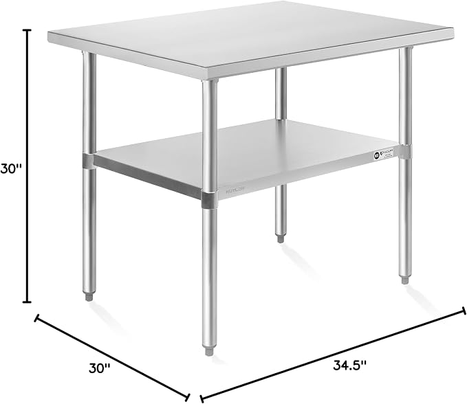 KUTLER Stainless Steel Table 30 x 48 Inches, NSF Heavy Duty Commercial Kitchen - Image 2