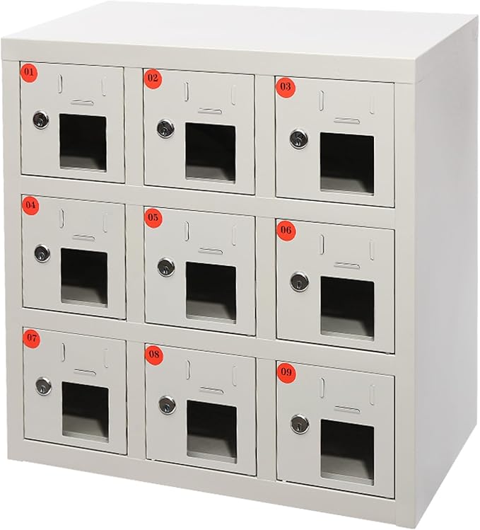 Cell Phone Charging Stations, 9 Slots Metal Mobile Phone Storage Cabinet by Unknown