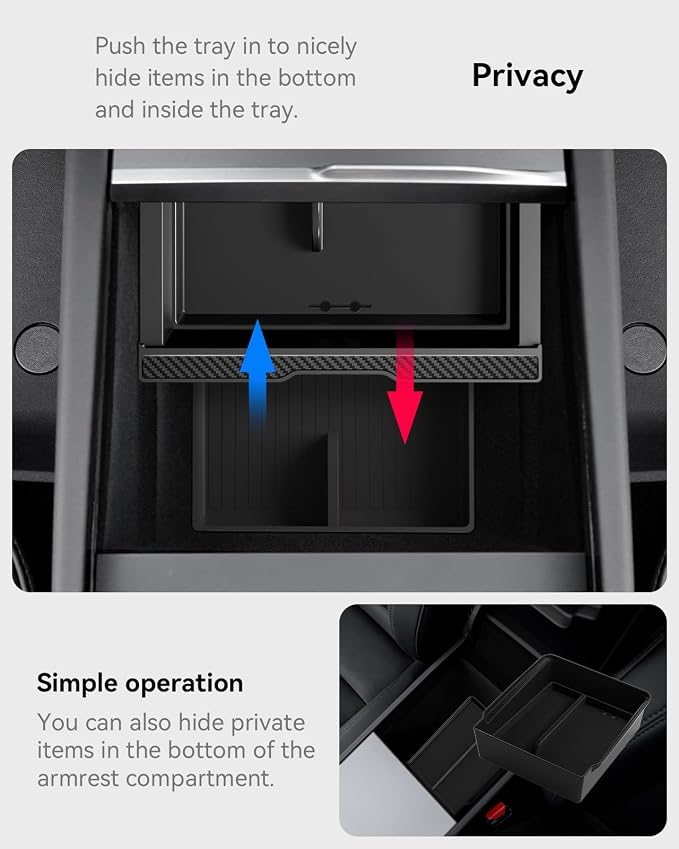 for Tesla New Model Y Juniper Center Console Organizer Tray Divided Storage - Image 6