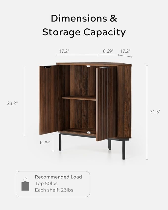 Fluted Corner Cabinet, Modern Small Corner Floor Cabinet - Image 2