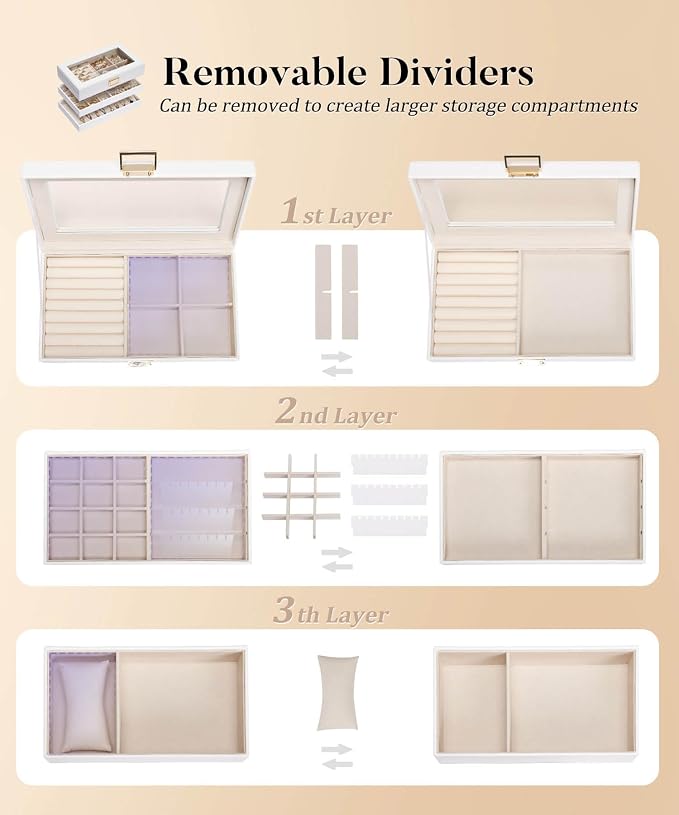 Homde Jewelry Tray Stackable Jewelry Box - Image 4