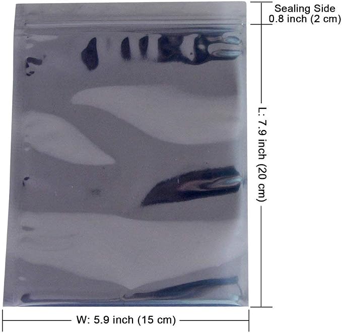 50Pcs Antistatic Resealable Bag 15X20cm/5.9X7.9inch, Premium Anti Static Bag - Image 2