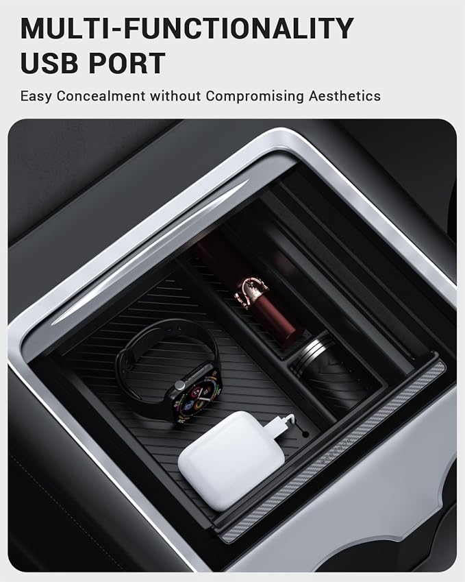 BASENOR 2021-2024 Tesla Model Y/3 Center Console Organizer Tray Console Hidden - Image 6